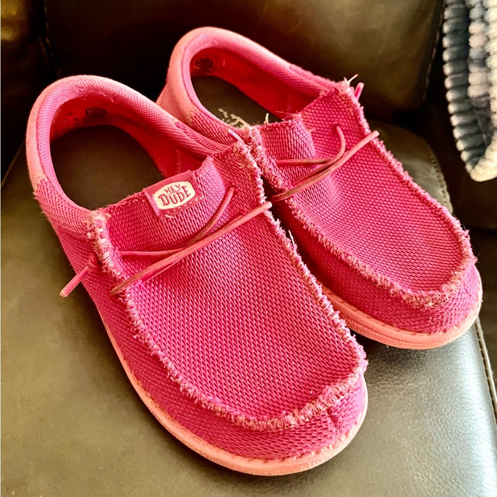 Hey Dude Kids Berry Pink Slip-On Sneakers